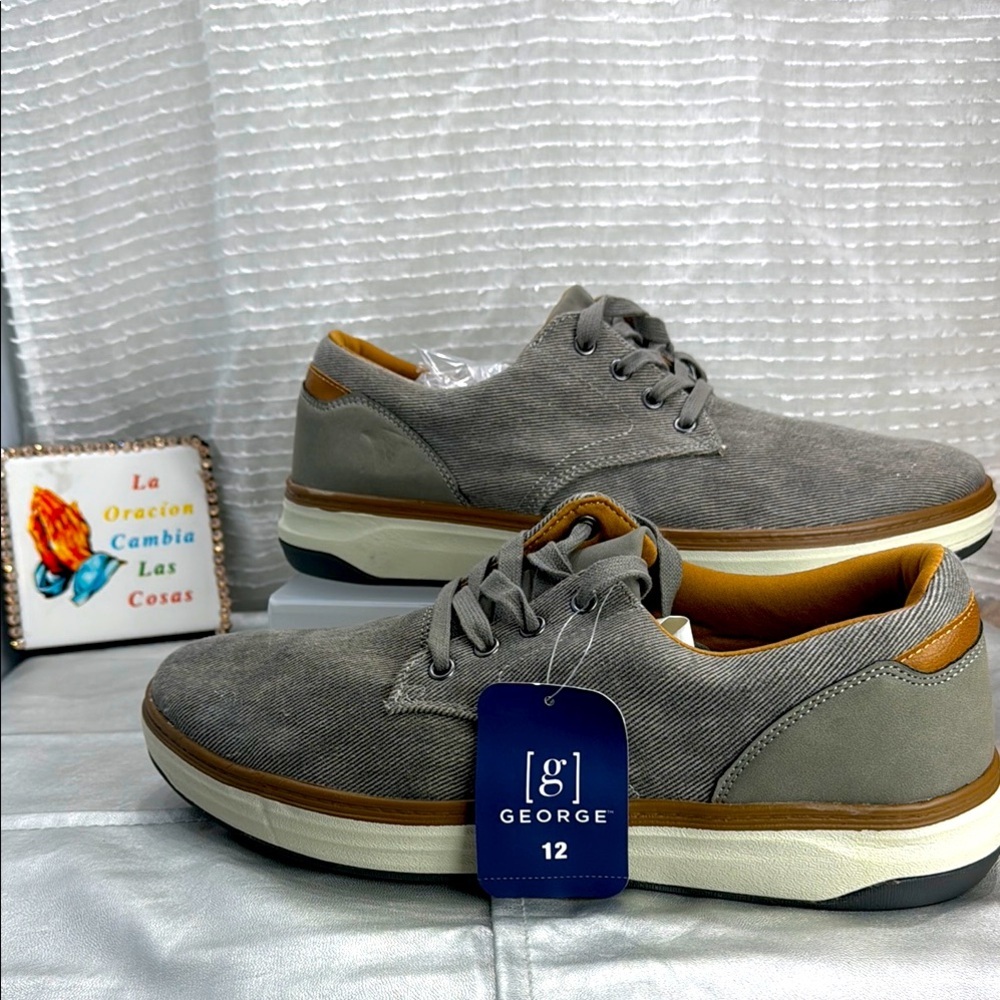 (W9) George Men's Gray Casual Shoes,size 12
